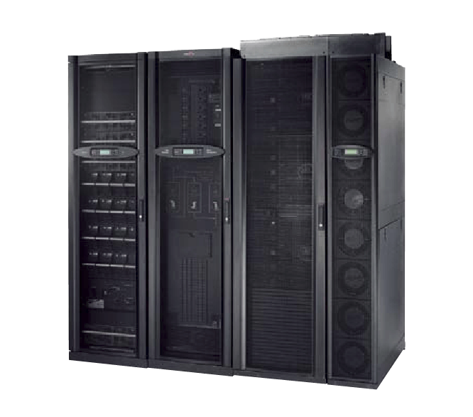 電源、ラック、空調の3要素がラックに統合されたInfraStruXureの写真